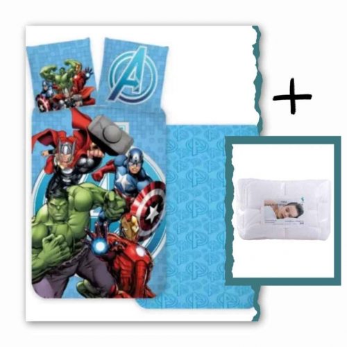 BRM016965-SZETT Bosszúállók, Marvel Avengers ovis ágyneműhuzat szett, 100x135 cm, 40x60 cm